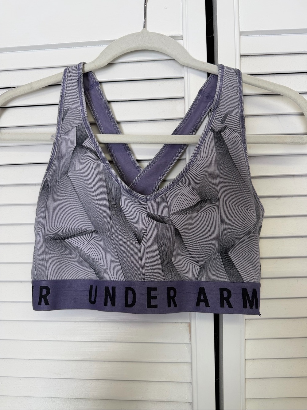 Under Armour Lavender Geometric Strappy Sports Bra